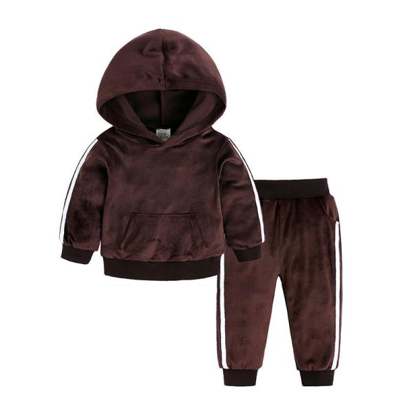 Sports Children'S Outfit Sets Leisure Gold Velvet Two Piece