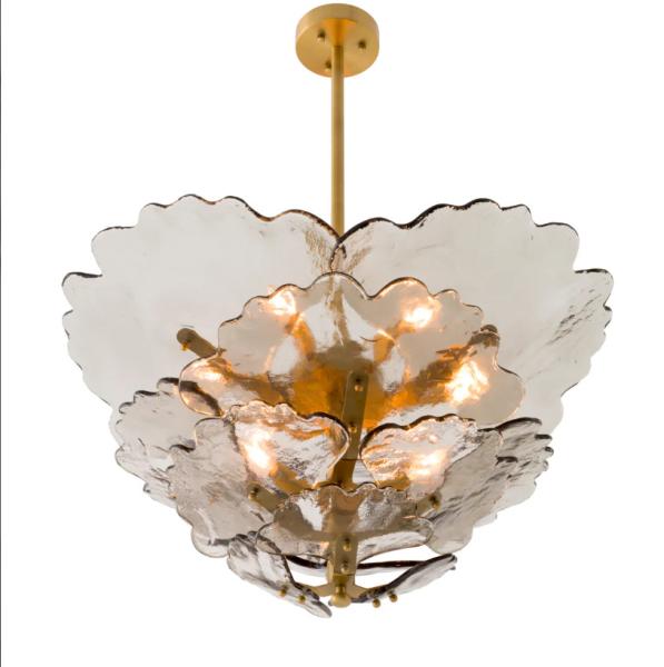 Chandelier de cristal de cuivre moderne de luxe pour salle à manger décoration de plafond intérieur