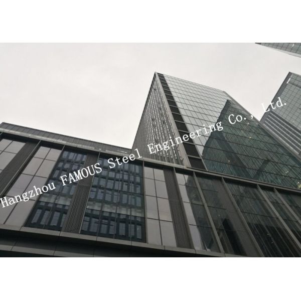 Aluminum Frame Heat Insulation Glass Curtain Wall For Commercial Building Usage