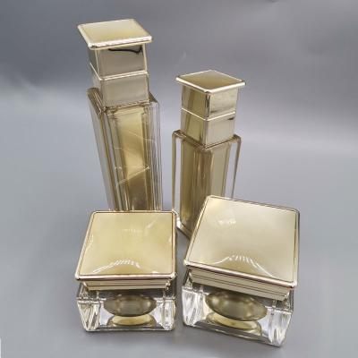 Custom Acrylic Square 250ml Cosmetic Bottle Sets Plastic