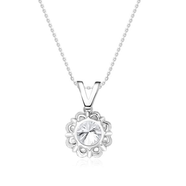 Classic Design 18k Gold Lab-Grown Diamond Pendant White Diamond Jewelry Daily Style