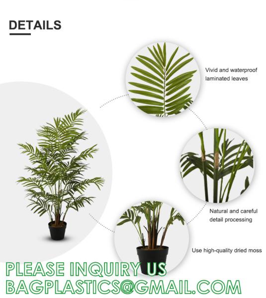 Artificial Paradise Palm Tree 3Feet Fake Tropical Palm Tree, Faux Plants in Pot for Indoor Outdoor House Home