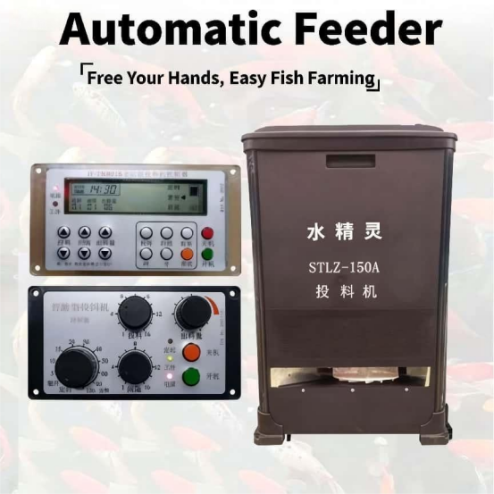 80kg Plastic Automatic Feeder 360 Square Meter Pond Coverage Timer Control System