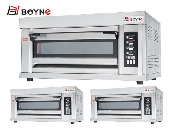Industrial Commercial Kitchen Oven Double Deck Four Trays Gas Oven Baking Equipment