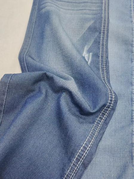 Color azul oscuro estilo Twill 6 oz peso ligero 65% Liocel 35% Tejido de denim de tencel 150 cm ancho JSD2034 para jeans de verano