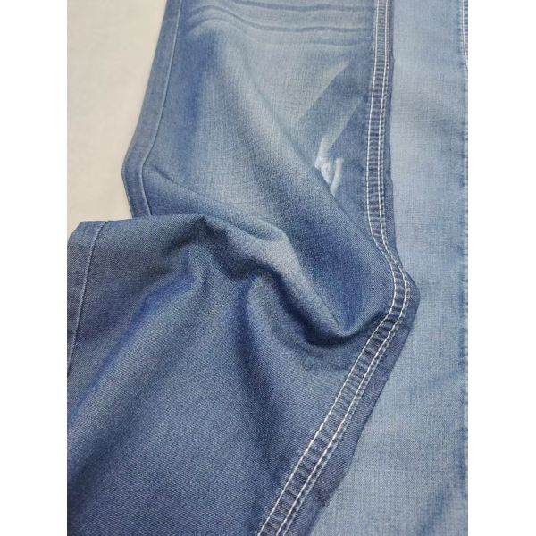 Dark Blue Twill Style 6oz 65%Lyocell 35%Tencel Denim Fabric 150cm Full Width For Children Jeans