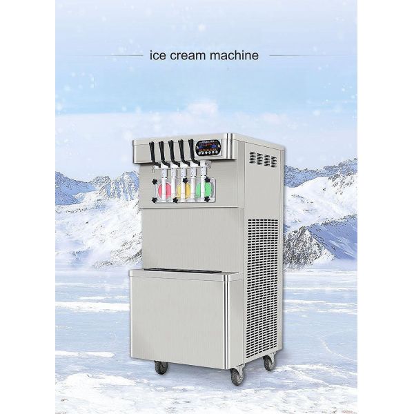 Commercial Soft Ice Cream Maker with Automatic Operation and Easy-to-Clean Design
