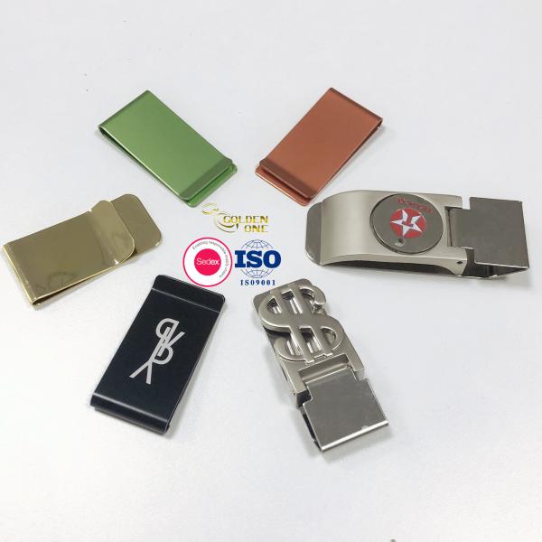 Card Holder Metal Wallet Clip Men Engraved Logo Stainless Steel