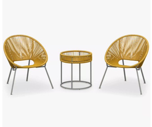 Appealing Design PE Rattan Woven Coffee Table Chair Hot Sale Best Design Colorful Furniture Set Tempered Glass Tabletop