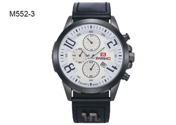 Chronograph Date Men's Quartz Watch  Stainless Steel Case Back Casual Watch M552
