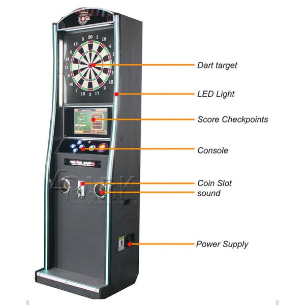 Metal Material Coin Operated Electronic Dart Machine For 4 Players