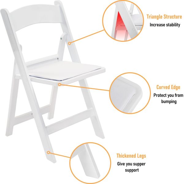 Modern Furniture White Resin Outdoor Folding Chair Perfect for Wedding Dining Events