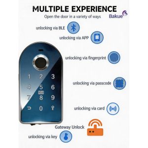 Black Smart Digital Door Lock Wireless Bluetooth Keyboard Business Residential Doors
