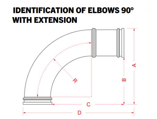 90 Degree Custom Casting cast elbow fracture with Extension OEM