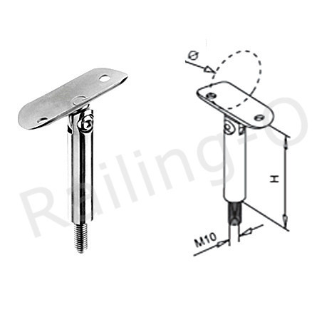 48.3mm Stainless Steel Handrail Support H71mm OEM Adjustable Handrail Brackets