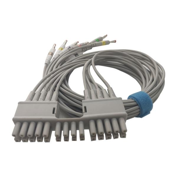 Grey 10 Lead ECG EKG Cable ECG Leadwire In Banana 4.0 Terminal