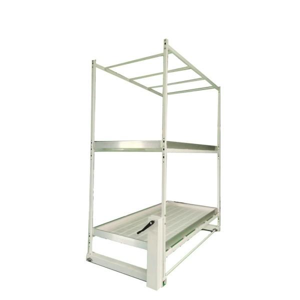 4'X8' Mobile Vertical Multi Cucumber Growing Rack Greenhouse Indoor Ebb And Flow Rolling Tables