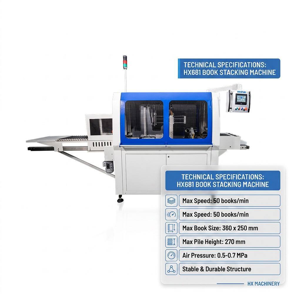 HX681 Hardcover Book Interleaving Stacker Used As End Collector Or Pass Through Production Unit