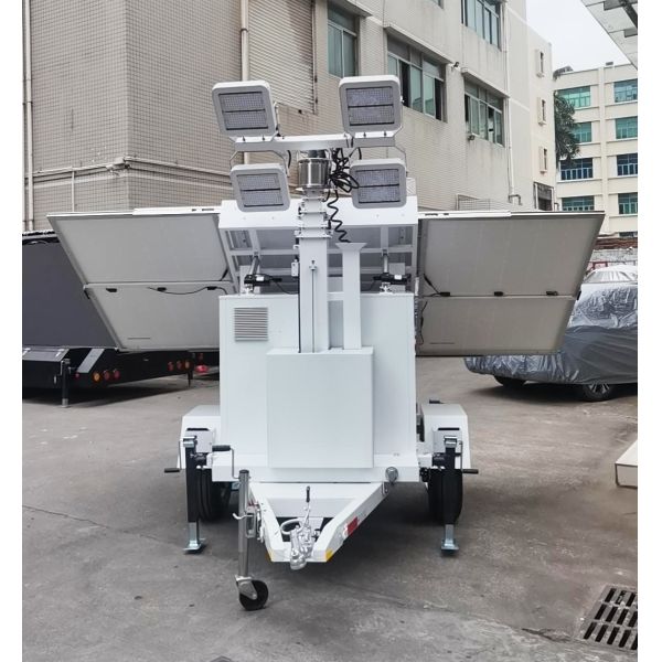 Solar Surveillance Light Trailer Solar Camera Light Tower with 3*460W Solar Panels for Construction Site