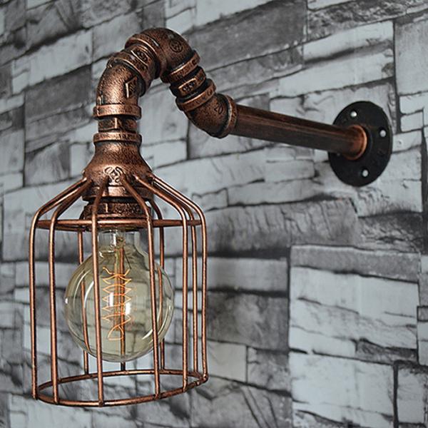 Personality Edison Bulb Wall Lamp Iron Water Pipe Wall Lamp Bulb Oem Odm Service
