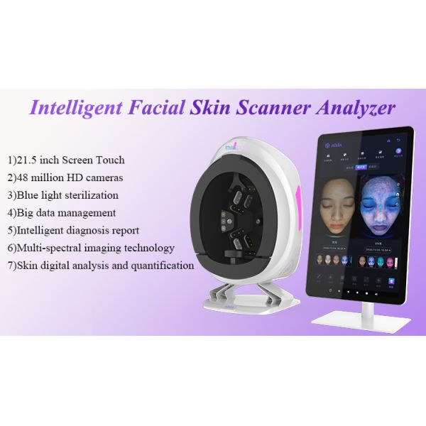 Проверка влажности лица Диагностический инструмент для кожи с 3D-анализом и анализа пигментации