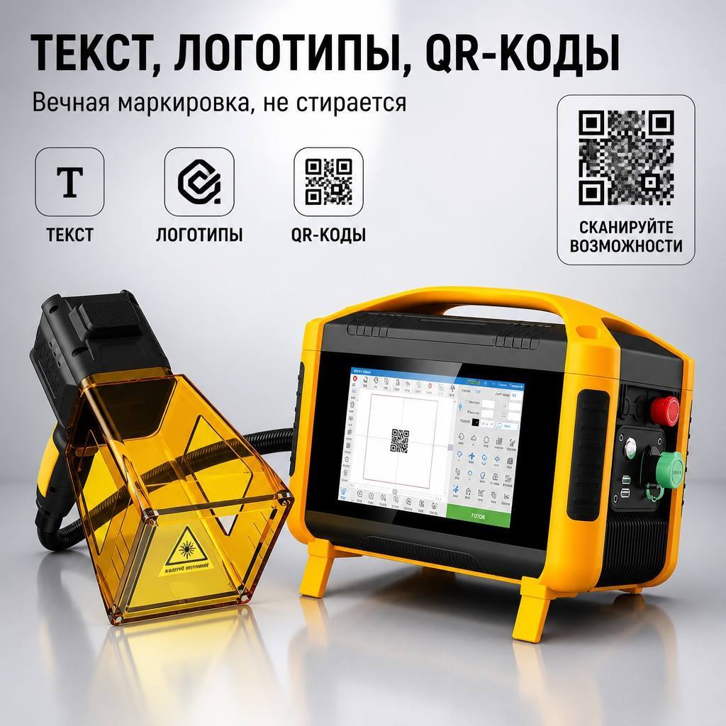  Portable Hand‑Held Laser Engraver with Multilingual Interface, MAX Laser Source for Metal Plastic Tire On‑Site Marking