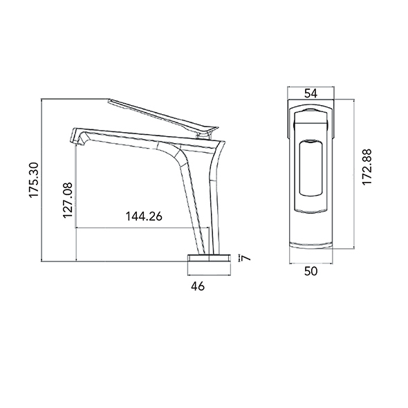 White Hot And Cold Kitchen Tap 175.3mm Modern Sink Faucet Fingerprint Resistant Orin OR18001