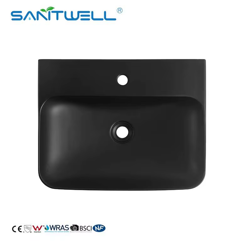 Bathroom Sinks Rectangle Shape New Fashion Styles Matt Black Above Counter Wash Hand Basins