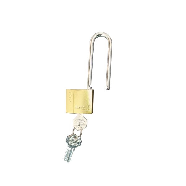 Rarlux Iron Padlock with Long Shackle and Brass Painted Cylinder 3 Iron Keys Anti-Rust Easy Installation