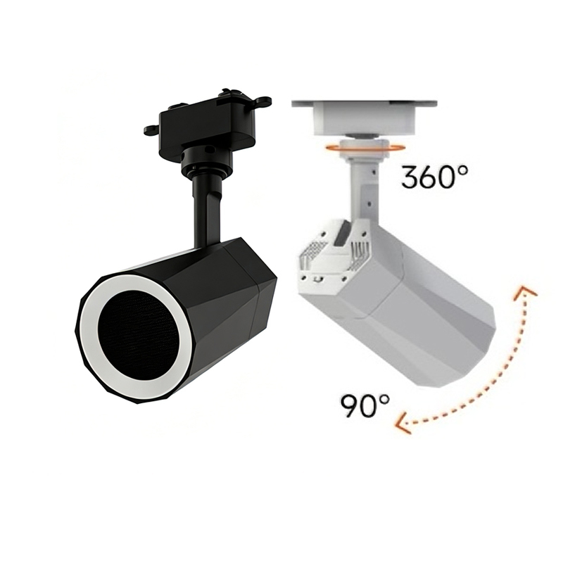 12W Bluetooth 5.3 Speaker Track Light with High CRI >90 for Shop and Room Lighting