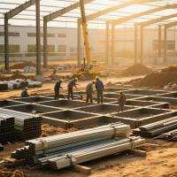 La construction en acier résidentielle de grande envergure a préfabriqué le cadre portail d'acier de construction