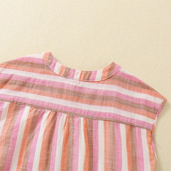 Kids Blouses And Shirts Children's Stripe Top 2023 Summer Casual White Shirts Teenager School Brand Outerwear Cotton