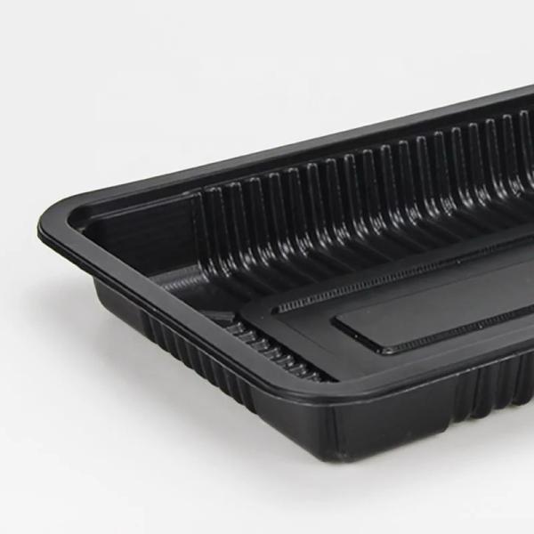 Black Eco Friendly Supermarket 15*23*4.5cm Plastic Meat Tray