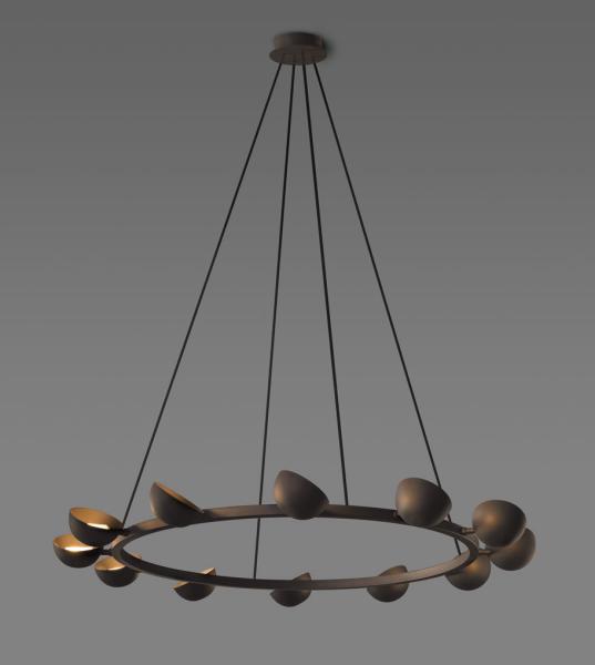 12-Light Brass Chandelier with Adjustable Height for Modern Home Decor