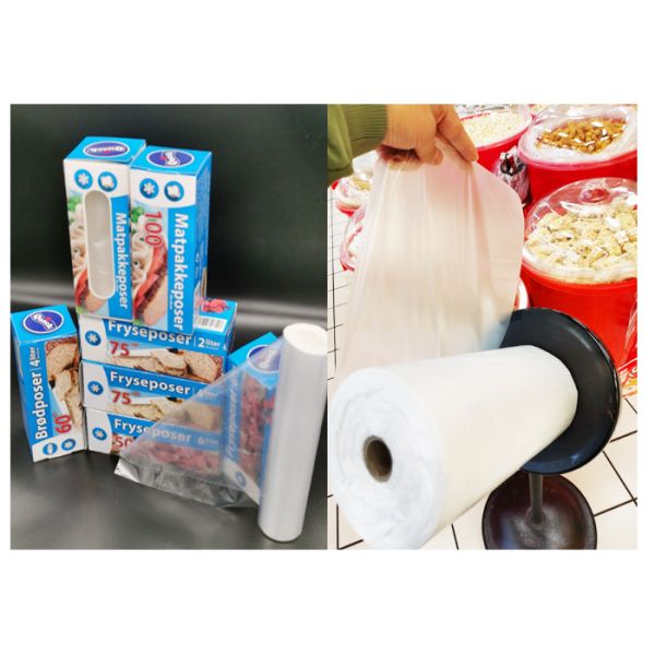 Clear Poly HDPE Chilled Food Packaging Self Sealing Biodegradable Freezer Bags