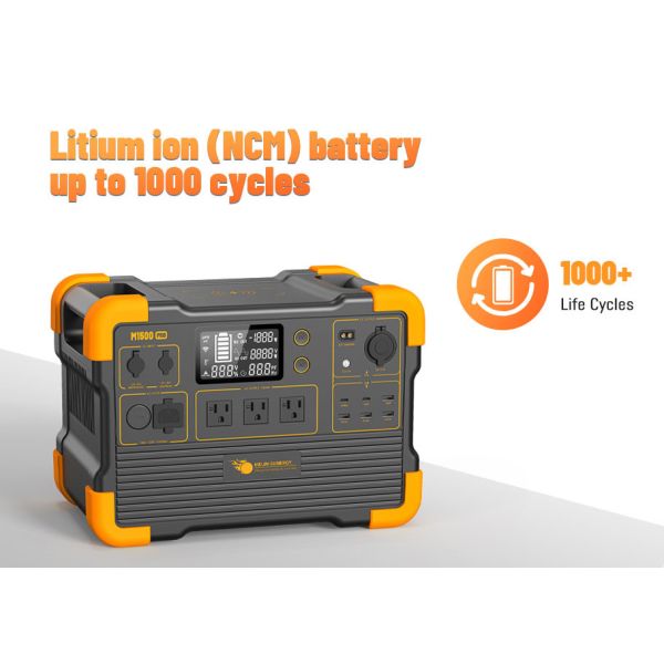 Generador solar UPS portátil de 2000W con capacidad de batería de 1450Wh