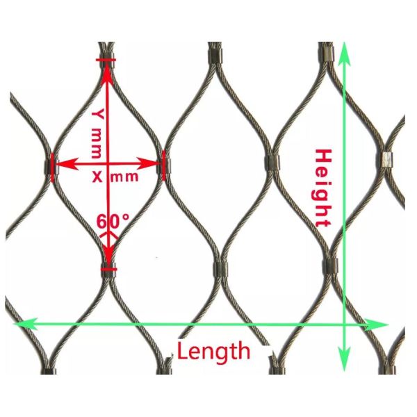 X Tend Flexible Cable Mesh Ultrasonic Bath / Black Color Zoo Wire Cage Enclosures