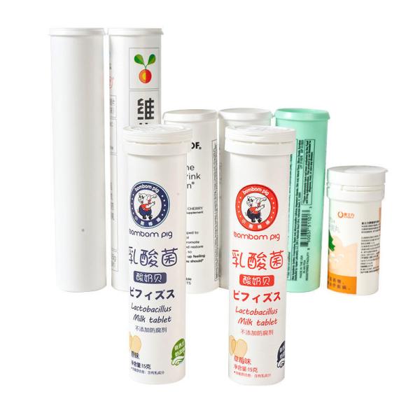 Customized Logo PP Effervescent Tablet Tube With Cap 6 Colors MAX Print PP Material