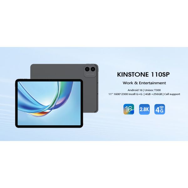 Kinstone 11 inch Tablet PC 8000mA 4G LTE Octa-core 1600*2300 2.8K INCELL 4GB+256GB