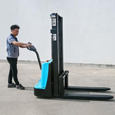 Inteligente Empilhador Semi Eléctrico Capacidade 1,5 toneladas, Walkie Palet empilhador Eléctrico empilhador de paletes operado por bateria