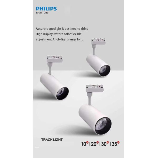 White LED Kitchen Ceiling Track Lighting , AC85-265V Spotlight Track Lighting