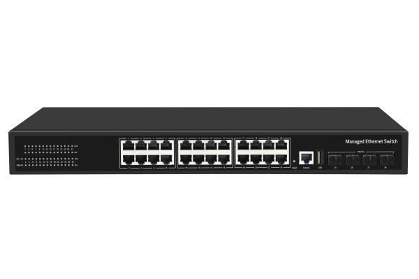 Factory Price 10G switch 24 Port Ethernet Fiber Switch Desktop L3 Managed Network Switch AC100-240V 1U Rack