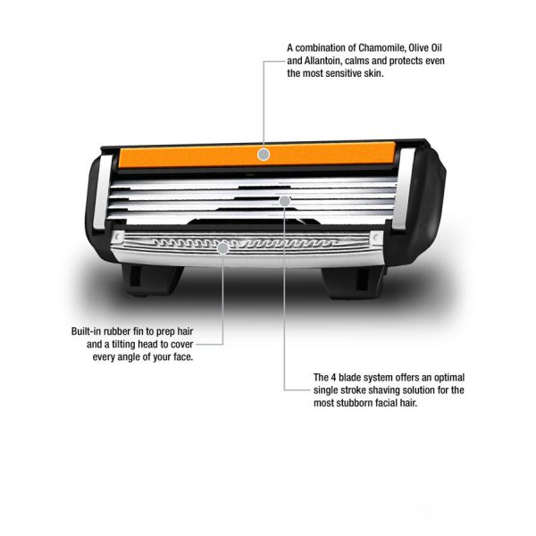 4 Cartridges Face care shaving razor blades for men 4 blades shaver blades For Men Sharpener Razors Blade FRA1040