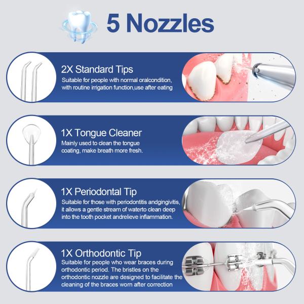 OEM Dentist Recommended Water Flosser 5 Modes Cordless ABS Material