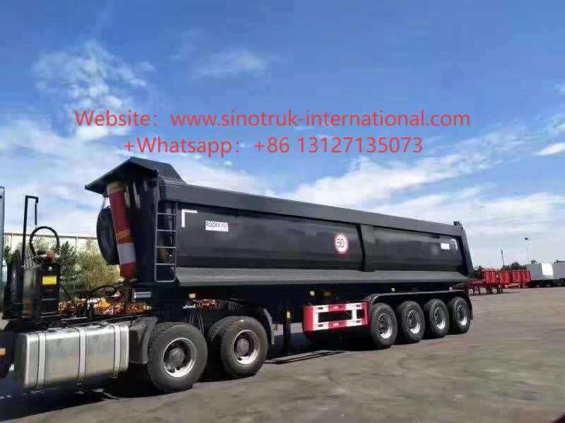 3-Axle Self-Unloading Semi-Trailer: 50CBM & 80-100T Load-Bearing Capacity