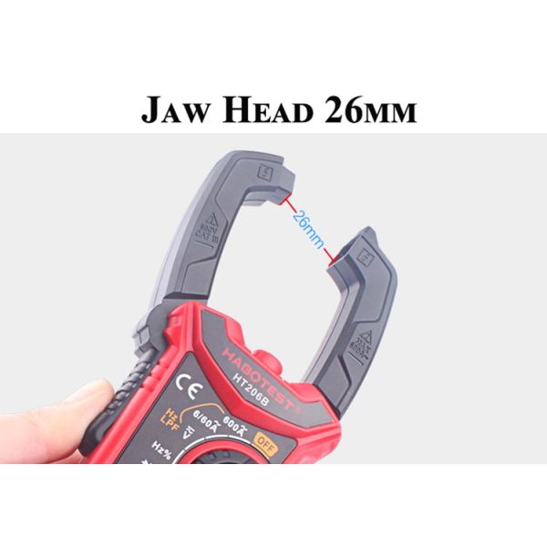 HT206B Auto Range Digital Clamp Meters , 600A AC Current Clamp Meter