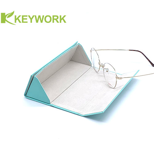 Mini Tri-Folding Optical Triangular Magnetic Metal Eyewear Case Resist Compression
