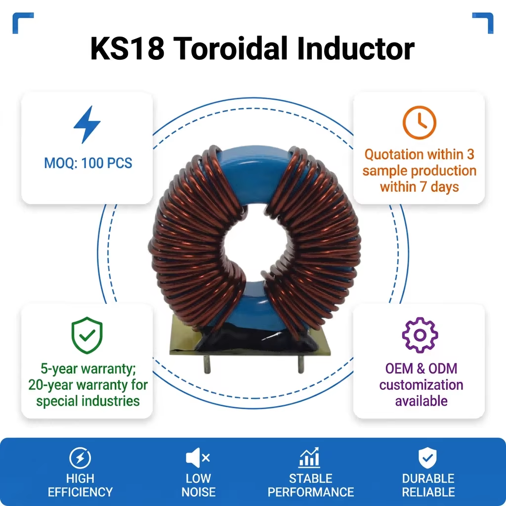 SK18 High Current Ferrite Core Common Mode Choke Low DCR Vertical PCB Filter
