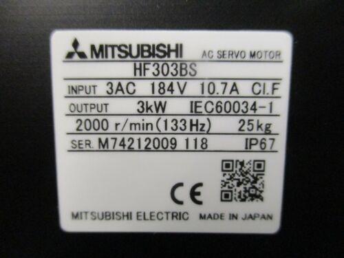 Mitsubishi HF303BS-A48 SERVO MOTOR 12.7 AMP 3 PHASE 3 KW 2000 RPM 184 V
