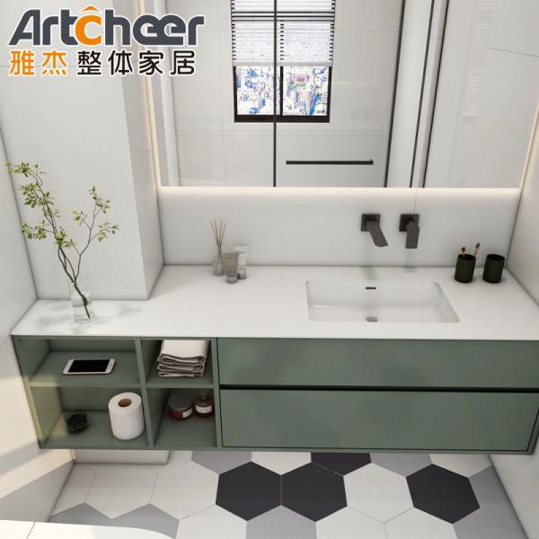 Moderno de madeira maciça casa de banho casa de banho marrom Vanity painel de porta plana em tamanho personalizado